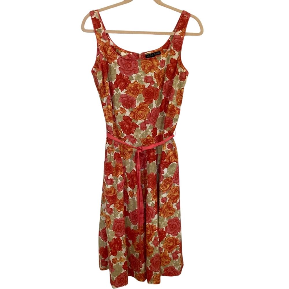 JP & Mattie garden girl cottagecore belted floral summer sundress pockets size M